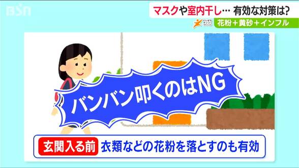 トリプルパンチ?!花粉＋黄砂＋インフルエンザ…「通常の薬だとなかなか対応できない」服を叩くのはNG？有効対策を医師に聞く　|　新潟のニュース・天気｜BSN NEWS｜BSN新潟放送