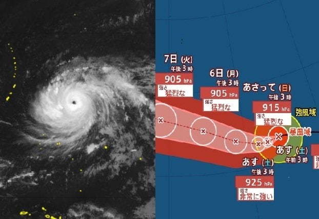 【台風情報】“猛烈な勢力”に発達見込み「台風9号(バービー)」すでに台風の目くっきり…最大瞬間風速80m/s予想　 日本への影響は？「台風10号(メイサーク)」も発生　ダブル進路予想・雨風シミュレーション【気象庁3日16時10分発表】|TBS NEWS DIG