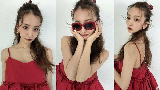 【 板野友美 】　赤いキャミ＆サングラスのド派手な最新コーデをSNSに大量投稿　「載せすぎ祭り」にファン歓喜|TBS NEWS DIG