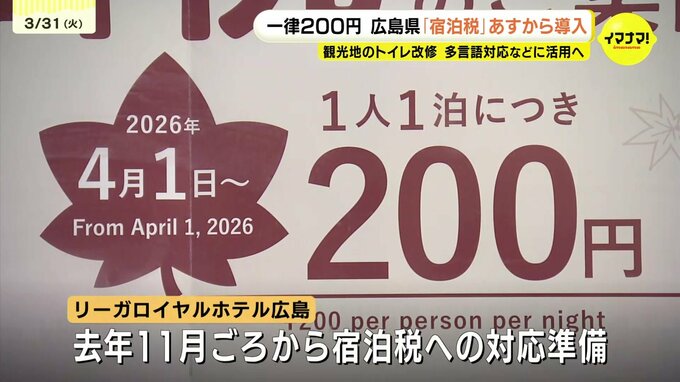 広島県「宿泊税」あす4月1日からスタート　1人1泊一律200円、ホテルの対応や観光客の反応は？|TBS NEWS DIG