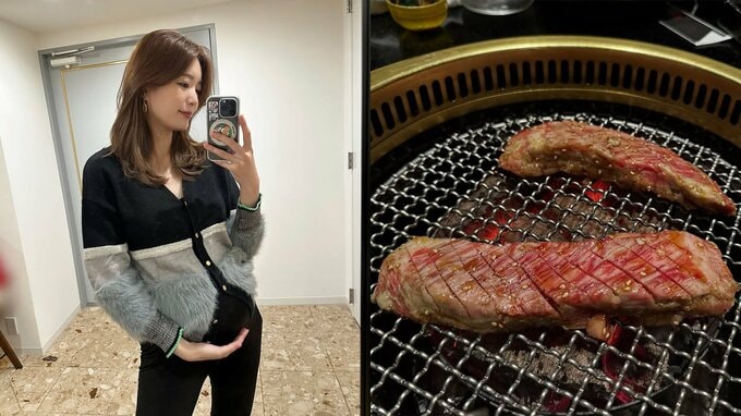 【 蜂谷晏海 】「お腹も前に突き出てきた」妊娠中の姿を公開　友人家族と念願の焼き肉を堪能|TBS NEWS DIG