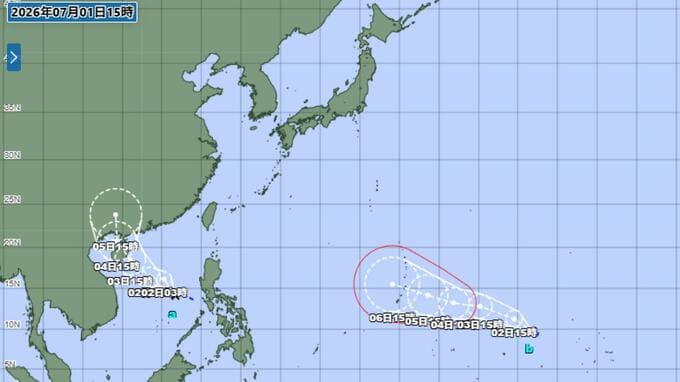 【台風発生へ】「台風のたまご」2つ発生中、台風へ　6日に「非常に強い」勢力へ急発達の予想【最新進路予想】|TBS NEWS DIG