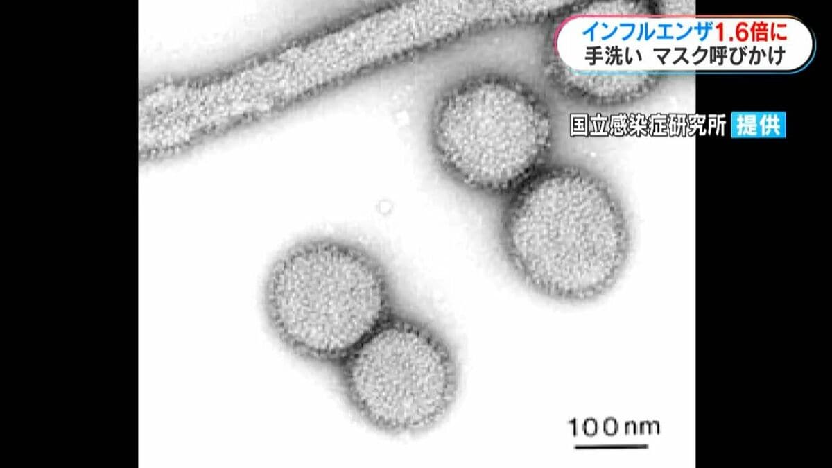 インフルエンザ感染者 前週の1.6倍 手洗いの徹底やマスク着用を