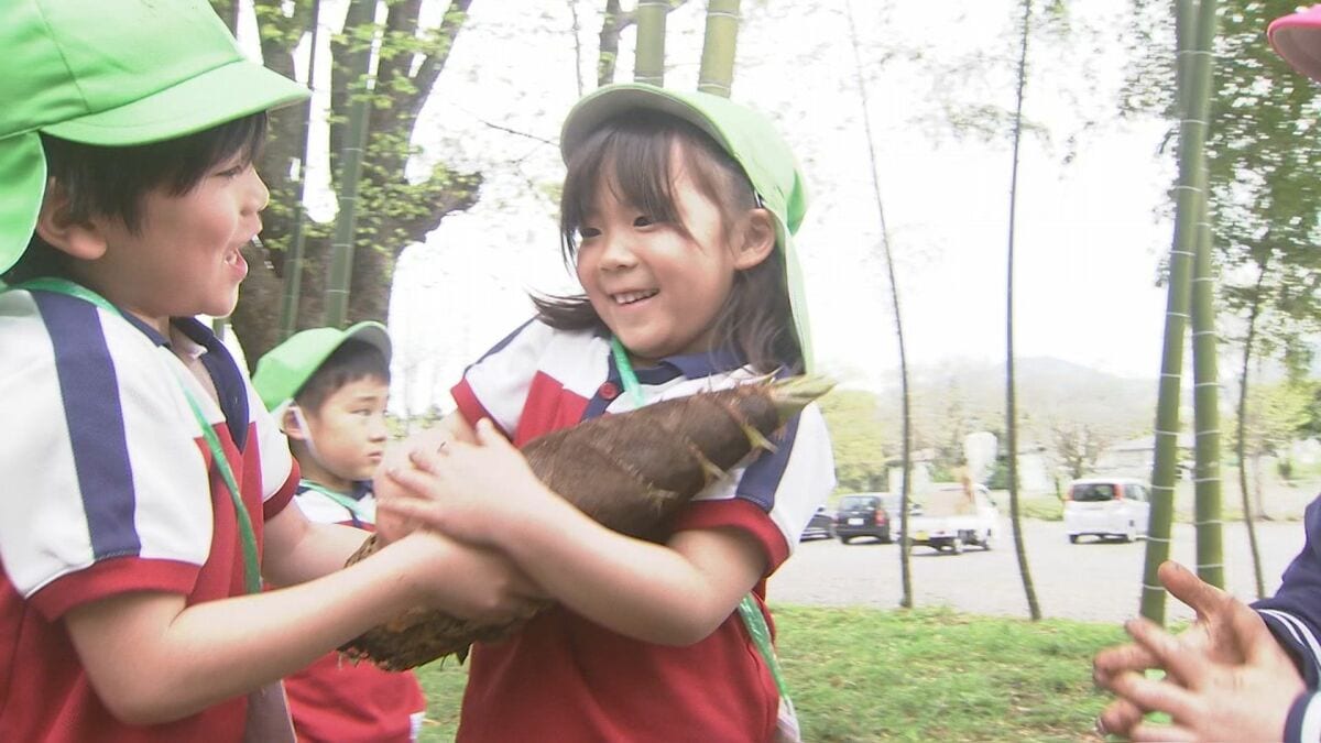 「いっぱい採れてうれしかった」園児タケノコ掘りに挑戦　大分