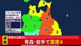 青森・岩手で震度4　津波の心配なし　震源は青森県東方沖|TBS NEWS DIG