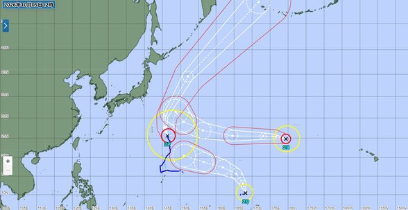 【週間天気】台風29号発生でトリプル台風…28号と接近し進路影響か　週末の西日本は雨に注意（5日午前10時 気象庁発表）【雨と風のシミュレーション画像】　|　富山のニュース｜天気・防災｜チューリップテレビ