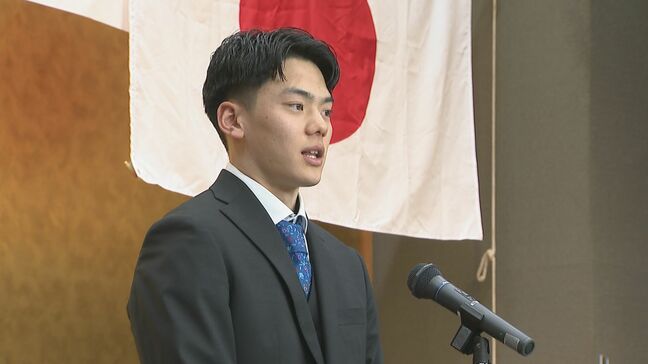 「出るからには金メダル目指す！」スピードスケートでミラノ・コルティナ五輪へ　長野県南牧村出身・佐々木翔夢選手が成人式で決意表明|TBS NEWS DIG