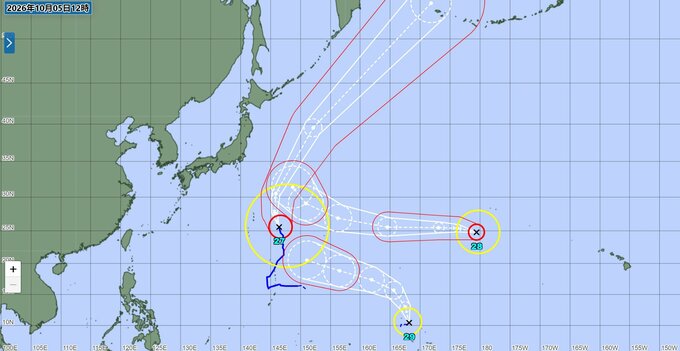 【週間天気】台風29号発生でトリプル台風…28号と接近し進路影響か　週末の西日本は雨に注意（5日午前10時 気象庁発表）【雨と風のシミュレーション画像】　|　富山のニュース｜天気・防災｜チューリップテレビ