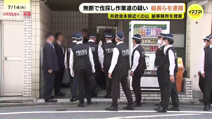 他人の山で無断伐採し道作ったか　指定暴力団・共政会原田組の組長の男(42)など5人を逮捕　警察が伐採した木をトラックで運んでいる様子を発見して事件が発覚　広島|TBS NEWS DIG