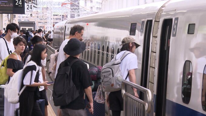 山陽新幹線「のぞみ」（上り）は終日ほぼ満席　Uターンラッシュがピーク【岡山】|TBS NEWS DIG