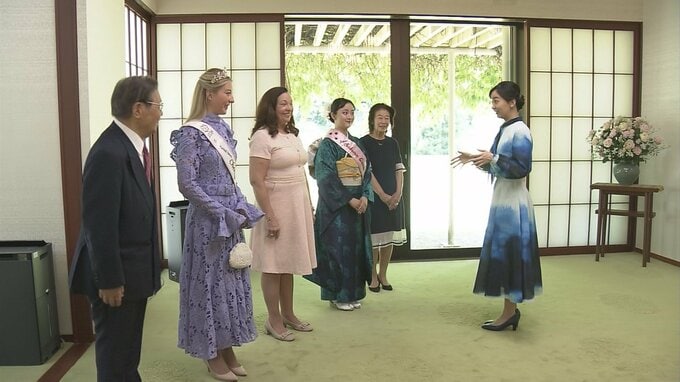 佳子さま「全米さくらの女王」と面会　通訳介さず英語で約30分間交流　桜を通じて日米の交流が深まることを願われる|TBS NEWS DIG