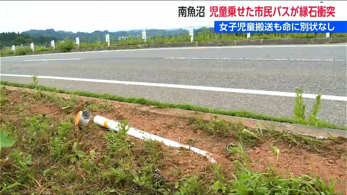 サムネイル_登校中の児童3人を乗せた『市民バス』が縁石に衝突 1人軽傷　新潟県南魚沼市