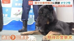 期待の警察犬「オラフ号」　行方不明高齢男性の発見に貢献で表彰　数々の事件解決に貢献　過去9回表彰　“訓練になると集中力出す”　神奈川県警|TBS NEWS DIG