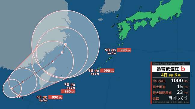 【台風のたまご】24時間以内に台風に発達へ　勢力を強めながら東シナ海へと移動の予想【雨風シミュレーション】|TBS NEWS DIG