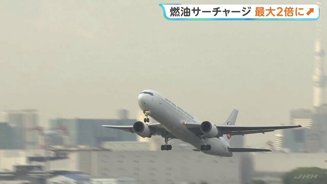 燃油サーチャージきょうから「最大2倍」に引き上げ　ANA・JALの欧米路線で5万6000円に　さらなる引き上げや国内線への導入も検討へ|TBS NEWS DIG