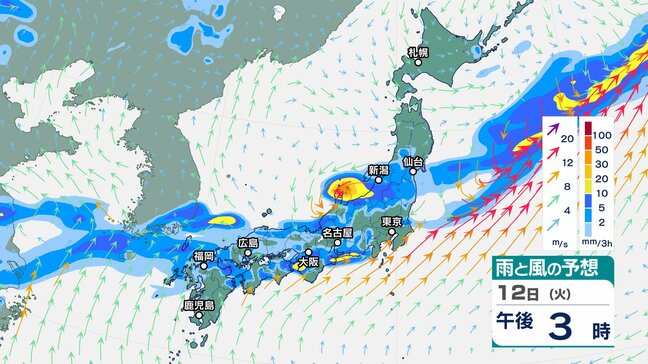 【大雨情報】東海地方は、12日夕方にかけて雷を伴った激しい雨 大雨となる所がある見込み 岐阜県では降り始めからの雨の量が下呂市で400ミリに迫る 土砂災害に警戒【雨と風のシミュレーション】|TBS NEWS DIG