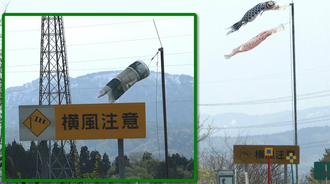 風速10メートルでハンドル取られることも…「鯉のぼり」元気に泳いでいたら “要注意” 高速道路の吹き流し|TBS NEWS DIG