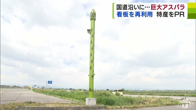 国道7号沿いに突如出現の「巨大アスパラガス」のオブジェ　制作のきっかけは“隣のパチンコ店の閉店”だった　　|　青森のニュース│ATV NEWS│青森テレビ