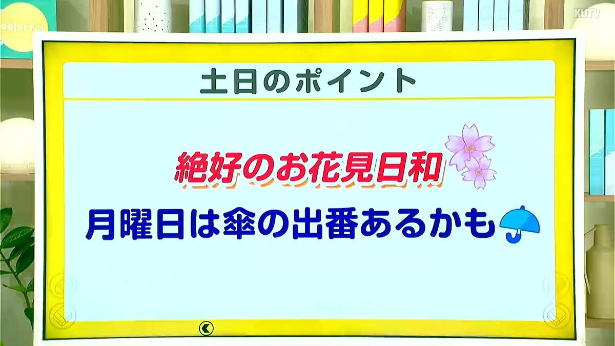 高知の天気　28日広く晴れ　絶好のお花見日和に　山岸拓気象予報士が解説