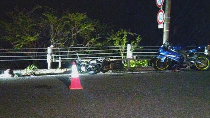大型バイクがガードケーブルに衝突 60代男性が死亡 仲間とツーリング中