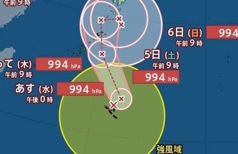 【台風情報】9月最初の台風「台風24号(クロヴァン)」最大瞬間風速25m/s、日本の南で停滞中…日本への影響は？　今後の進路予想・9月11日にかけての雨風シミュレーション【気象庁1日12時25分発表】|TBS NEWS DIG