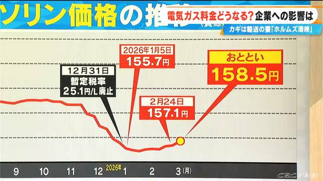 緊迫するイラン情勢 東海地方の企業への影響は？ 電気・ガス料金はどうなる？ホルムズ海峡完全閉鎖でガソリン1リットル300円超の試算も【大石邦彦解説】|TBS NEWS DIG