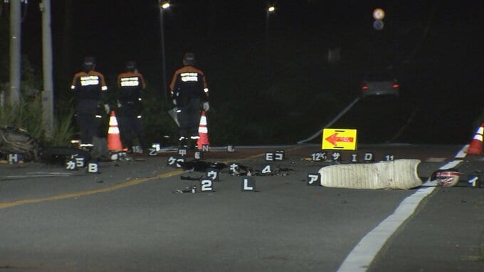 オートバイと複数の車が絡む事故　オートバイを運転していた男性が死亡　現場から車が逃走か　死亡ひき逃げ事件とみて捜査　茨城・常総市|TBS NEWS DIG