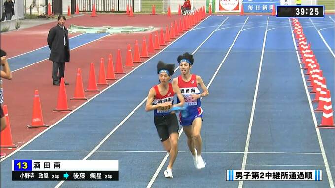 山形県高校駅伝2025 男子 第2中継所通過順位　|　山形のニュース│TUYテレビユー山形