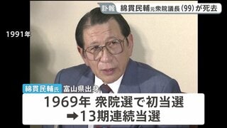 元衆議院議長の綿貫民輔氏が死去　99歳　自民党幹事長や建設大臣を歴任| TBS CROSS DIG with Bloomberg