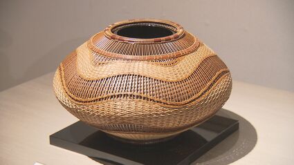 竹工芸の人間国宝・岐部笙芳さんの作品公開 別府市竹細工伝統産業会館