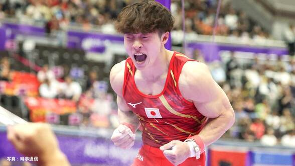 体操男子種目別・つり輪 金田希一が銀メダル獲得!日本勢4大会連続表彰台、着地完璧でガッツポーズ【アジア大会】|TBS NEWS DIG