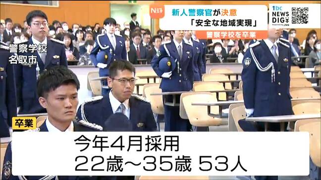 「強さと優しさを兼ね備えた警察官になりたい」22歳から35歳までの53人 新人警察官が卒業式 宮城|TBS NEWS DIG