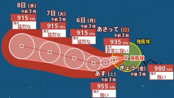 【ダブル台風情報】「猛烈な勢力」へ「台風9号（バービー）」最大瞬間風速75 m/s予想…日本への影響、進路は？台風10号「メイサーク」7月13日（月）までの雨・風シミュレーションで確認　今後の気象情報に注意【気象庁3日午前4時25分発表】|TBS NEWS DIG