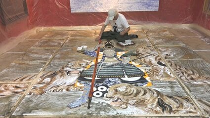 熊本城内の神社に飾る『清正公の天井画』 「熊本の力に」迷いなく描き