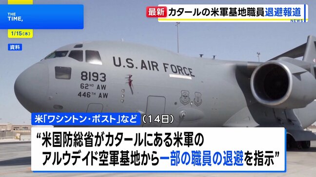 カタールの米軍基地から一部の職員が撤退 イランの警告をうけ「予防措置」 米メディアが報道|TBS NEWS DIG