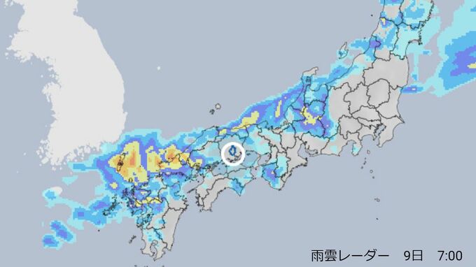 【大雨情報】九州北部～中国～近畿～東海～北陸～関東甲信～東北　11日（火）にかけて大雨の見込み「土砂災害」「浸水」「河川の増水や氾濫」に警戒を【9日（日）午前9時までの雨雲レーダー1時間おき】　|　岡山・香川のニュース | 天気 | RSK山陽放送