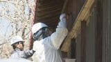 外壁に「柿渋」を塗る作業 国登録有形文化財の学生寮 自然由来の柿渋を使い手入れを続ける 虫や腐敗を防ぐ効果があると言われる 長野・上田市菅平高原|TBS NEWS DIG