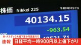 日経平均一時900円以上値下がり 米ハイテク株安や円高進行で|TBS NEWS DIG