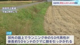 秋田でもクマ被害相次ぐ ランニング中の50代男性襲われ顔にけが 60代男性背中引っかかれ軽傷 秋田市 男性4人を襲い民家に居座ったクマ5日ぶりに捕獲 湯沢市|TBS NEWS DIG