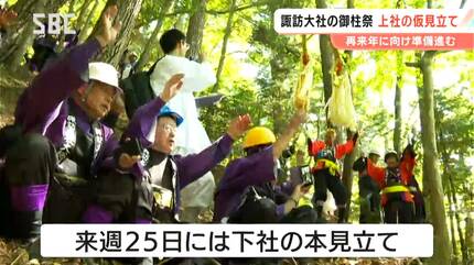 諏訪大社上社の御柱祭へ仮見立て 本宮と前宮の計8本の候補を決定 伊那