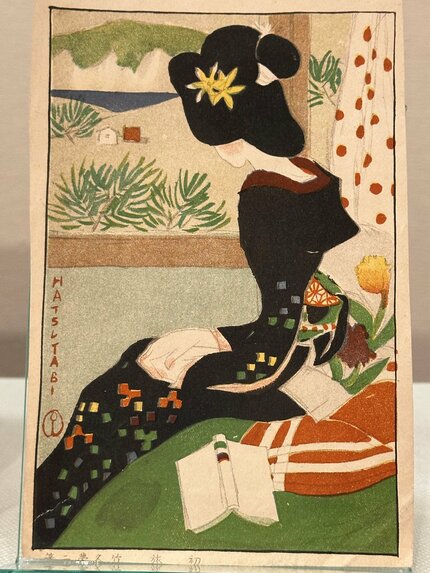 「模写」竹久夢二 水彩　絵画　大正ロマン 展覧会「夢二がいざなう大正ロマン」竹久夢二美術館で、抒情画や