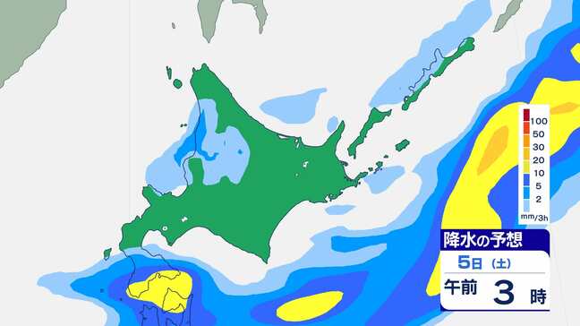 5日明け方にかけ“警報級”大雨のおそれ 多いところでは1時間に30mmの降雨予想 北海道【雨風シミュレーション】|TBS NEWS DIG