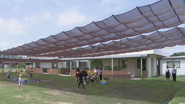 保育園の庭に「巨大日よけ」設置 縦12メートル・横38メートル “効果大”で全ての市立保育園に設置へ 愛知・東海市|TBS NEWS DIG
