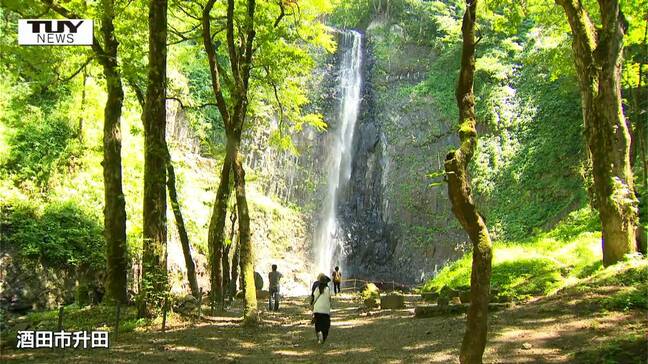 山形は37度超えで全国一の暑さ!猛暑の中、涼を求めて「玉簾の滝」にぎわう(山形・酒田市)|TBS NEWS DIG
