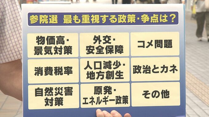 参院選目前、県民が選ぶ“わたしの争点”　物価高・消費税・暮らしの行方　|　大分のニュース｜OBS NEWS｜大分放送