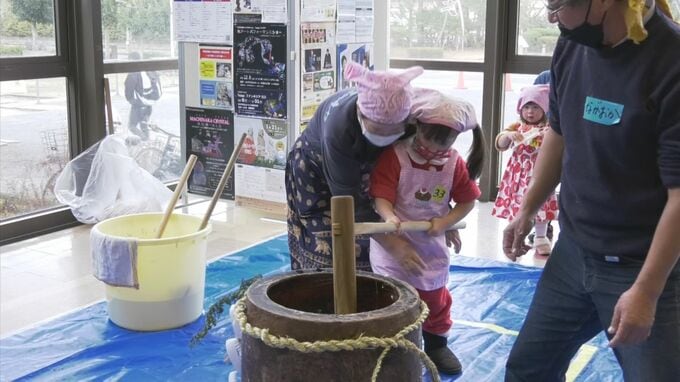 「よいしょ！」元気に新年を迎えられるよう　子どもたちがもちつき　|　BSSニュース | BSS山陰放送