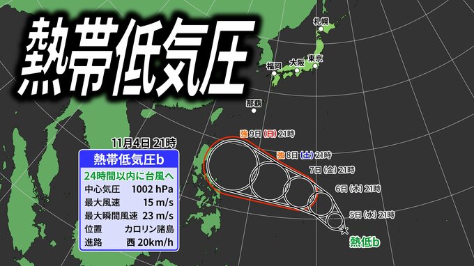 【ダブル台風発生へ】新たに「台風のたまご=熱帯低気圧」台風に発達する見込み　来週は北上し日本列島へ影響の可能性も【最新台風情報・雨と風のシミュレーション】|TBS NEWS DIG