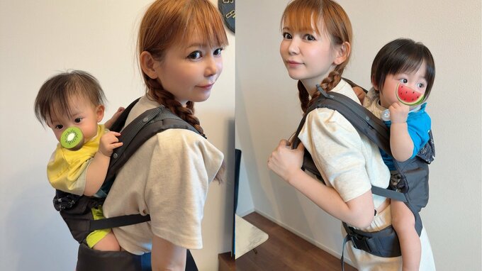 【 中川翔子 】おんぶ紐で「ワンオペ時に家事」「おんぶしたら秒で寝た！」さらに双子を〝おんぶにだっこ〟「いつまでできるかな！」|TBS NEWS DIG
