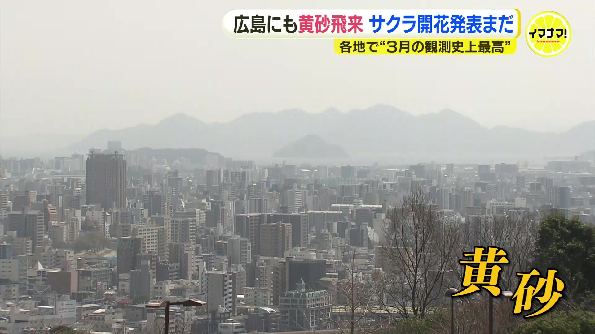 広島で早くも「夏日」観測 広島市中区“24.0℃”は3月観測史上最高 “黄砂