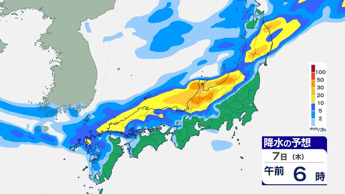 時雨 大雨警戒】東北と北陸 24時間で200mm予想…8月の平年の1か月の降水量を